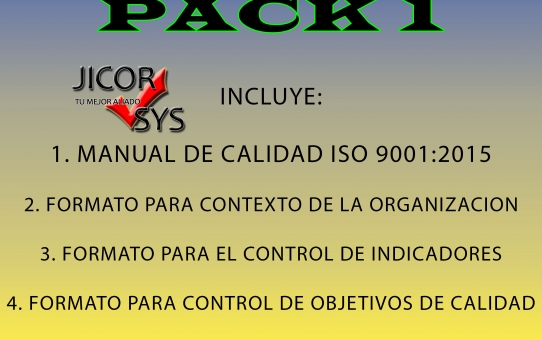 Manual Calidad ISO 9001:2015 y 3 formatos (Pack 1)